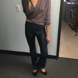 Dark Blue Sheen, Ultra Soft, Leather Pants - SZ 4
